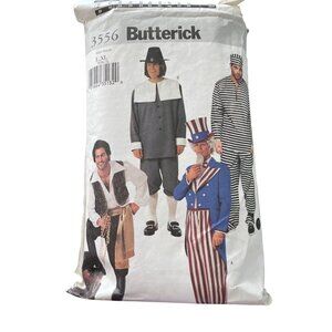Butterick Costume Pattern Size Large/XL Historic Pilgrim Uncle Sam Pirate CUT